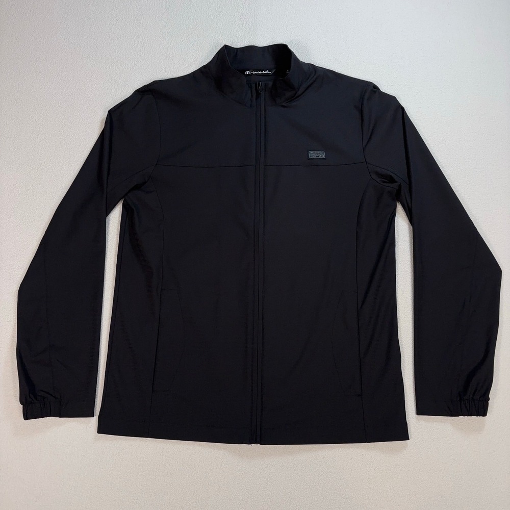 Travis Mathew Crystal Cove Jacket Men's S Black Full Zip Pockets Logo‎ Golf